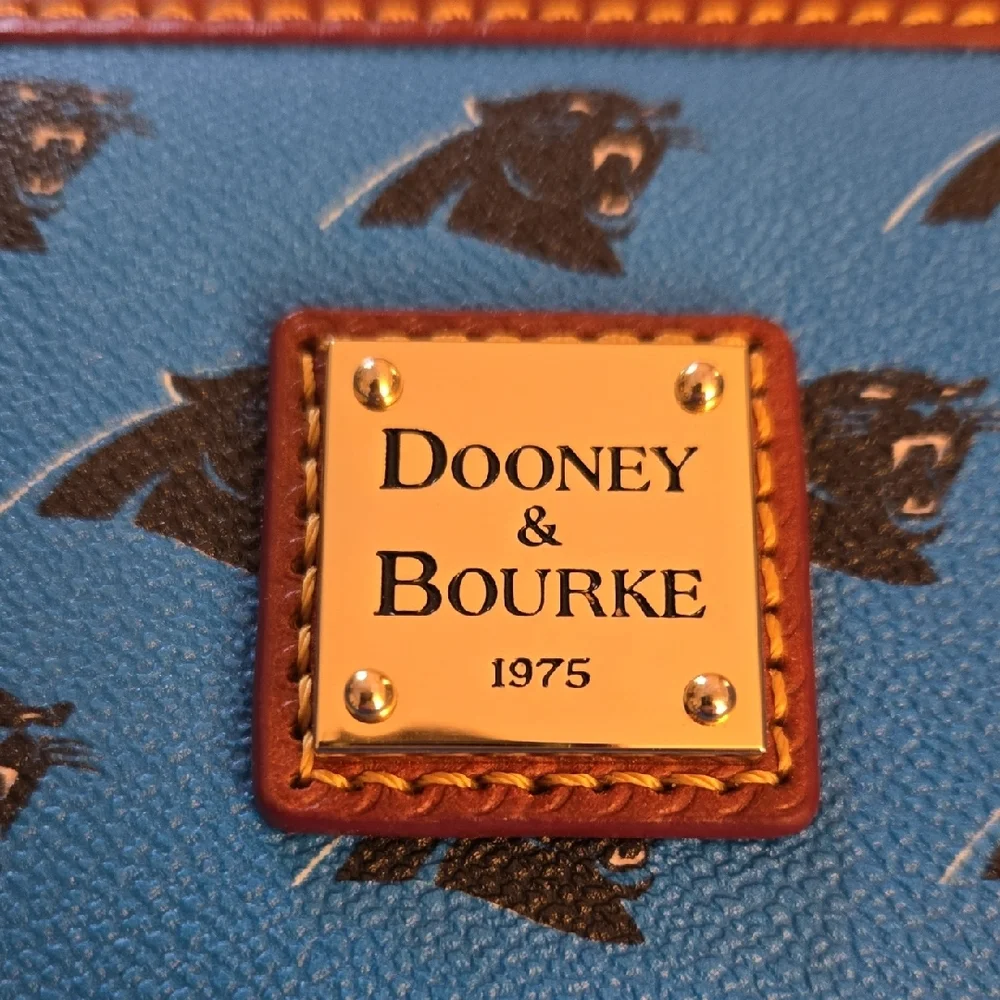 Dooney & Bourke Blue and Brown Carolina Panthers Structured Tote - Picture 2 of 12